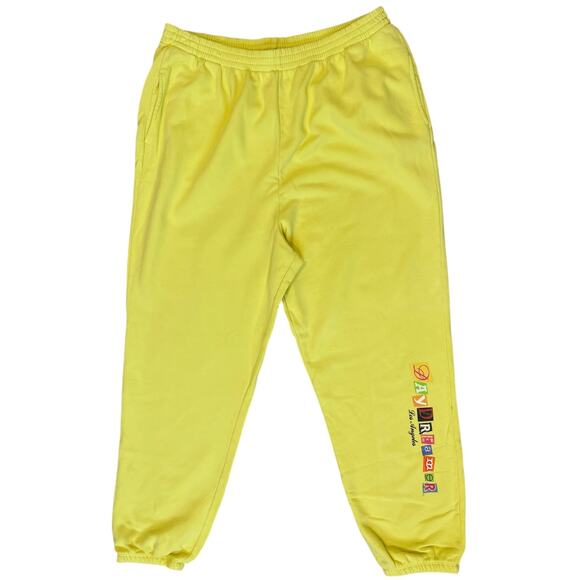 Daydreamer Hi-Frequency Boyfriend Sweatpants Citron Yellow Plus 2X NWT - Picture 2 of 6